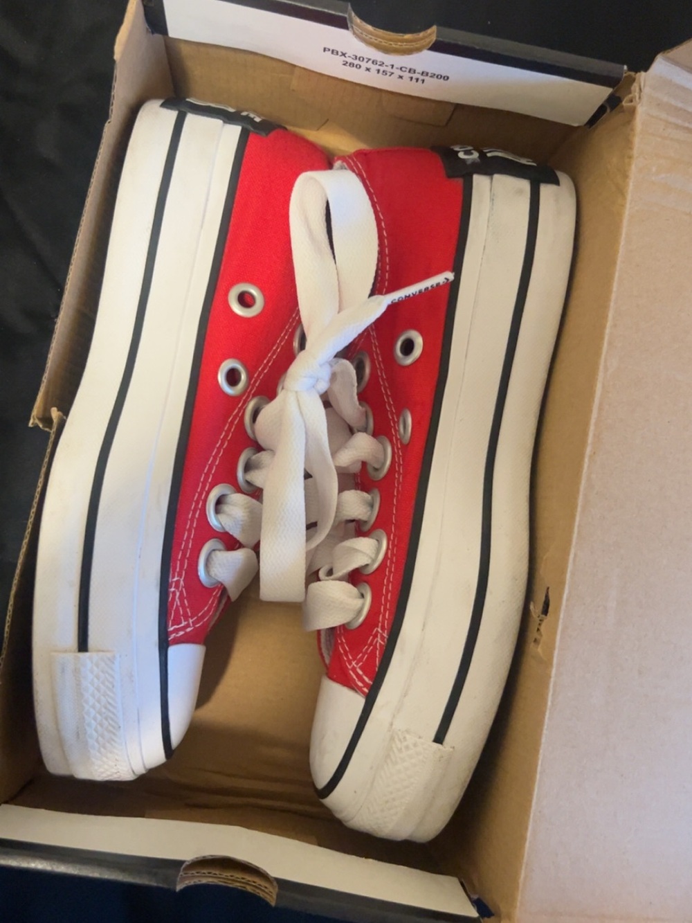Converse Red Low-Top Kids Canvas Sneakers with White Sole